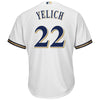 Image of Christian Yelich Milwaukee Brewers Majestic Official Cool Base Player Jersey – White 2019