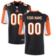 Cincinnati Bengals Youth Custom Game Jersey - Black 2019