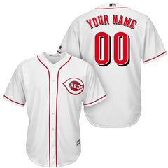 Cincinnati Reds Majestic Cool Base Custom Jersey - White 2019