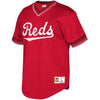 Image of Cincinnati Reds Mitchell &amp; Ness Youth Cooperstown Collection Mesh Wordmark V-Neck Jersey – Red 2019