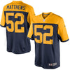 Image of Clay Matthews Green Bay Packers Limited Alternate Jersey - Navy Blue 2019