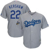 Image of Clayton Kershaw Los Angeles Dodgers Majestic World Series Cool Base Player Jersey – Gray 2019