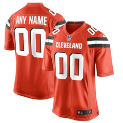 Cleveland Browns Mens Orange Custom Game Jersey 2019