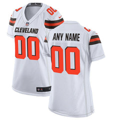 Cleveland Browns Womens White Custom Game Jersey 2019