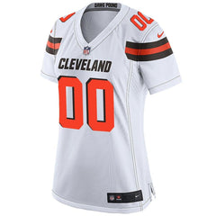 Cleveland Browns Womens White Custom Game Jersey 2019