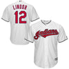 Image of Cleveland Indians Majestic Official Cool Base Francisco Lindor Player Jersey - White 2019