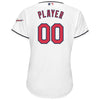 Image of Cleveland Indians Majestic Women's Home 2019 All-Star Game Patch Cool Base Custom Jersey – White 2019