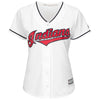 Image of Cleveland Indians Majestic Women's Home Cool Base Custom Jersey - White 2019