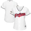 Image of Cleveland Indians Majestic Women's Postseason Cool Base Team Jersey – White 2019