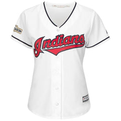 Cleveland Indians Majestic Women's Postseason Cool Base Team Jersey – White 2019
