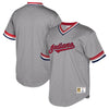 Image of Cleveland Indians Mitchell &amp; Ness Cooperstown Collection Mesh Wordmark V-Neck Jersey – Gray 2019