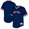 Image of Cleveland Indians Mitchell &amp; Ness Cooperstown Collection Mesh Wordmark V-Neck Jersey – Navy 2019