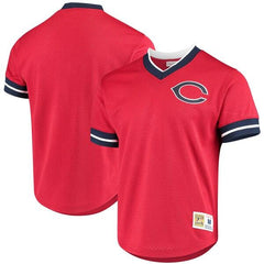 Cleveland Indians Mitchell &amp; Ness Mesh V-Neck Jersey – Red 2019