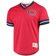 Cleveland Indians Mitchell & Ness Mesh V-Neck Jersey – Red 2019