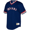 Image of Cleveland Indians Mitchell &amp; Ness Youth Cooperstown Collection Mesh Wordmark V-Neck Jersey – Navy 2019