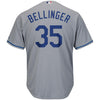 Image of Cody Bellinger Los Angeles Dodgers Majestic Wordmark Cool Base Player Replica Jersey – Gray 2019