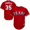 Image of Cole Hamels Texas Rangers Majestic Official Cool Base Player Jersey - Red 2019