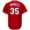 Image of Cole Hamels Texas Rangers Majestic Official Cool Base Player Jersey - Red 2019