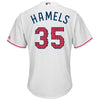 Image of Cole Hamels Texas Rangers Majestic Stars &amp; Stripes Cool Base Player Jersey - White 2019