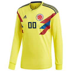 Colombia National Team Home Replica Custom Long Sleeve Jersey - Yellow 2019