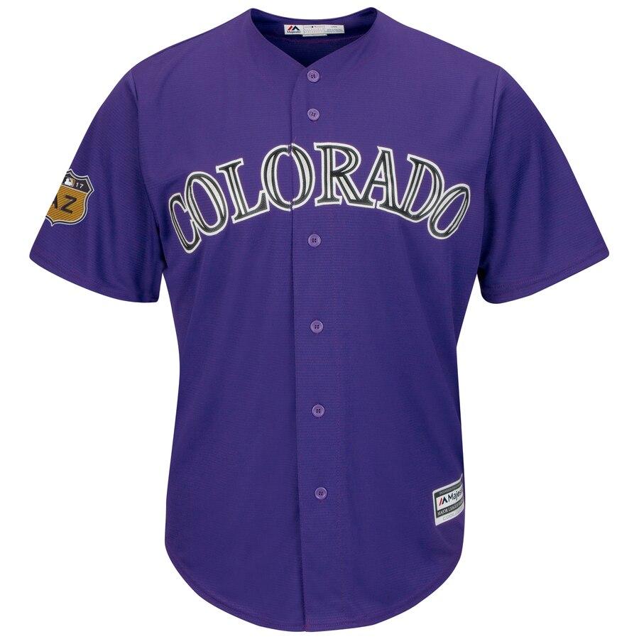 Colorado Rockies Majestic Spring Training Cool Base Team Jersey - Purple 2019