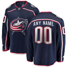 Columbus Blue Jackets Youth Home Breakaway Custom Jersey - Navy 2019