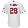 Image of Corey Kluber Cleveland Indians Majestic Home 2019 All-Star Game Patch Cool Base Player Jersey – White 2019