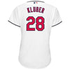 Image of Corey Kluber Cleveland Indians Majestic Women's Home Cool Base Jersey - White 2019