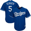 Image of Corey Seager Los Angeles Dodgers Majestic Fashion Official Cool Base Player Jersey - Royal 2019