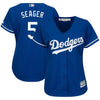 Image of Corey Seager Los Angeles Dodgers Majestic Women's Cool Base Player Jersey -Royal 2019