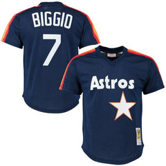 Craig Biggio Houston Astros Mitchell &amp; Ness Cooperstown Mesh Batting Practice Jersey - Navy 2019