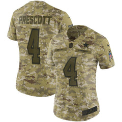 Dak Prescott Dallas Cowboys Women's Salute to Service Limited Jersey – Camo 2019