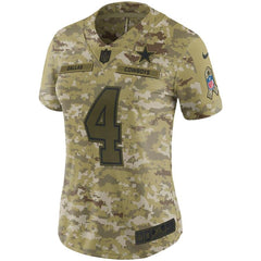 Dak Prescott Dallas Cowboys Women's Salute to Service Limited Jersey – Camo 2019