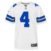 Image of Dak Prescott Dallas Cowboys Youth Game Jersey - White 2019