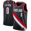 Image of Damian Lillard Portland Trail Blazers Swingman Jersey Black - Icon Edition 2019