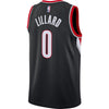 Image of Damian Lillard Portland Trail Blazers Swingman Jersey Black - Icon Edition 2019