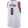 Image of Damian Lillard Portland Trail Blazers Swingman Jersey White - Association Edition 2019