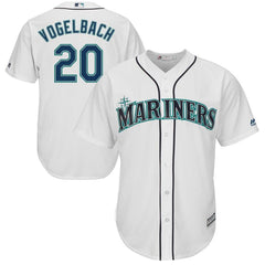 Dan Vogelbach Seattle Mariners Majestic Home Cool Base Player Jersey - White 2019