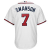 Image of Dansby Swanson Atlanta Braves Majestic 2019 Home Official Cool Base Player Jersey - White 2019