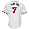 Image of Dansby Swanson Atlanta Braves Majestic Home Official Cool Base Replica Player Jersey - White 2019