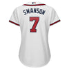 Image of Dansby Swanson Atlanta Braves Majestic Women's 2019 Home Cool Base Player Jersey - White 2019