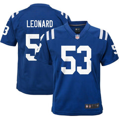 Darius Leonard Indianapolis Colts Youth Game Jersey – Royal 2019