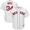 Image of David Ortiz Boston Red Sox Majestic Home Official Cool Base Player Jersey - White 2019