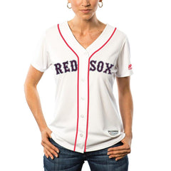 David Ortiz Boston Red Sox Majestic Women's Fashion Stars & Stripes Cool Base Player Jersey - White 2019