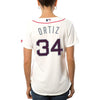 Image of David Ortiz Boston Red Sox Majestic Women's Fashion Stars &amp; Stripes Cool Base Player Jersey - White 2019