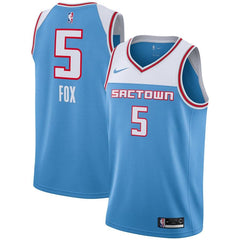 De'Aaron Fox Sacramento Kings City Edition Swingman Jersey – Blue 2019