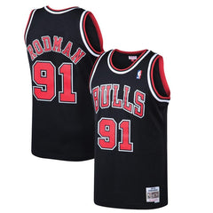 Dennis Rodman Chicago Bulls Mitchell &amp; Ness 1997-98 Hardwood Classics Swingman Jersey - Black 2019