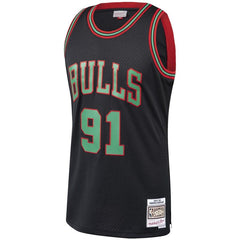 Dennis Rodman Chicago Bulls Mitchell & Ness Hardwood Classics Christmas Swingman Collection Jersey – Black 2019