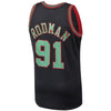 Image of Dennis Rodman Chicago Bulls Mitchell &amp; Ness Hardwood Classics Christmas Swingman Collection Jersey – Black 2019