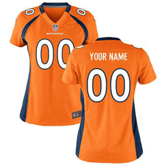 Denver Broncos Women's Custom Game Jersey - Orange 2019